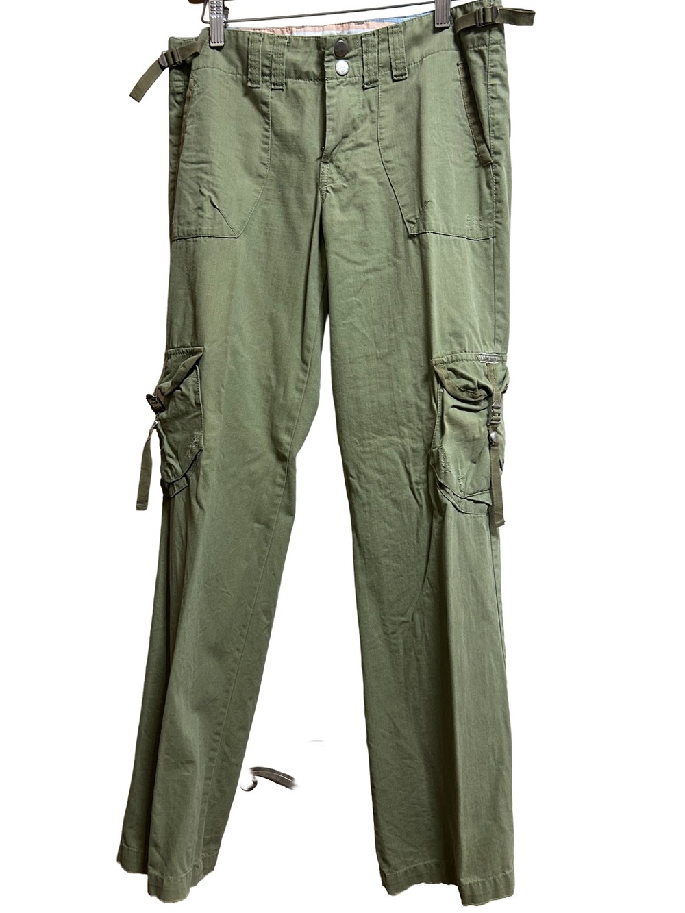 Vintage 2005 Lucky Brand Regulation Snap Military Cargo Pants Sage Green Y2K 28